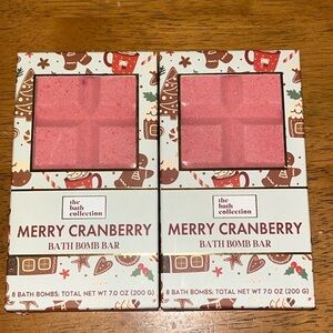 Merry Cranberry Bath Bomb Bar by The Bath Collection set of 2 bars